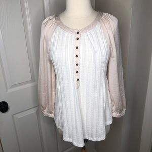 NWT Anthropologie Meadow Rue Kersee Sand‎ Henley M